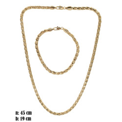 Komplet biżuterii miedź pozłacana - MF42149