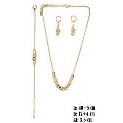 Komplet biżuterii miedź pozłacana - MF42144