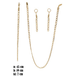 Komplet biżuterii miedź pozłacana - MF42134