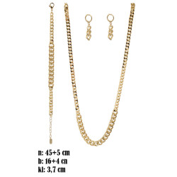 Komplet biżuterii miedź pozłacana - MF42154