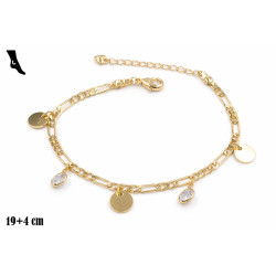 Bransoletka na kostkę miedź pozłacana 14k - MF42116