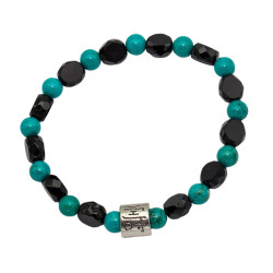 Bransoletka z kamieni [kryształ + turkus] - B9002