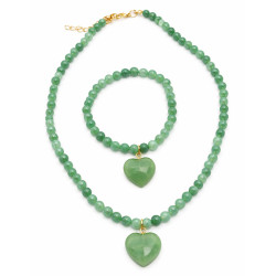 Komplet Naszyjnik + Bransoletka [ Awenturin Zielony ] - MF4104949