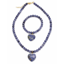 Komplet Naszyjnik + Bransoletka [ Sodolit Jasny ] - MF4108382