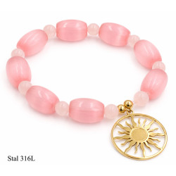 Bransoletka Merebilo Stal 316L [ szkło + kamien ] - BR16001