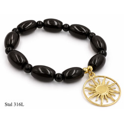 Bransoletka Merebilo Stal 316L [ szkło + kamień ] - BR16002