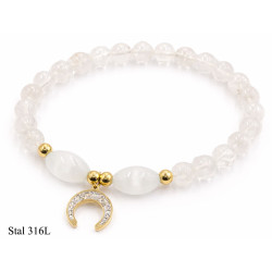 Bransoletka Merebilo Stal 316 [ szkło + kamień ] - BR12004