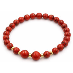 Bransoletka Merebilo [ kamień imitacja korala] - BR8002