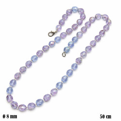 Naszyjnik szkło [fiolet+opal] - MF30670-7