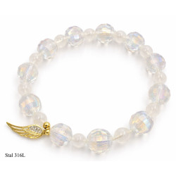 Bransoletka Merebilo Stal 316L [ kamień + szkło] - BR12010