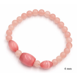 Bransoletka Merebilo [kwarc różowy + szkło] - BR10000