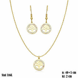 Naszyjnik + Kolczyki Xuping Stal 316L - MF3661861