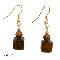 Kolczyki Merebilo Stal 316L [ oko tygrysa ] - KOL5000