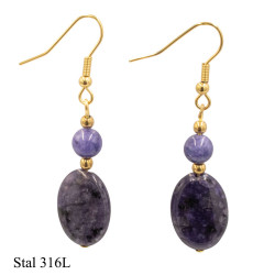Kolczyki Merebilo Stal 316L [ ametyst ] - KOL6000