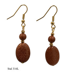 Kolczyki Merebilo Stal 316L [ piasek pustyni ] - KOL6001