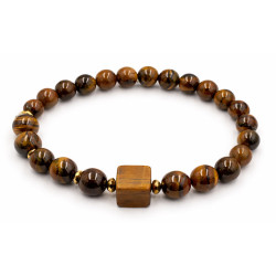 Bransoletka Merebilo [ szkło + kamień oko tygrysa] - MF41821-1