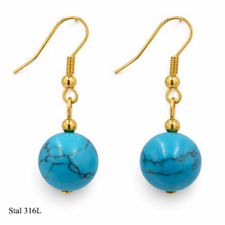 Kolczyki Merebilo Stal 316L [ turkus ] - KOL4500