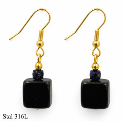 Kolczyki Merebilo Stal 316L [ onyks ] - KOL5001