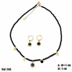 Naszyjnik + Kolczyki Merebilo Stal 316L - MF20993BPK