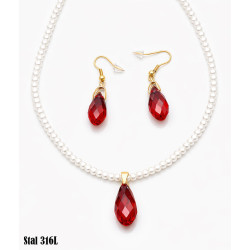 Naszyjnik + kolczyki Stal 316L - MF37912-XA