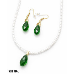 Naszyjnik + kolczyki Stal 316L - MF37912-XB