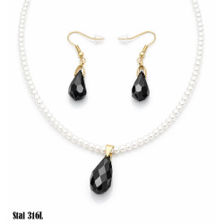 Naszyjnik + kolczyki Stal 316L - MF37912-XC