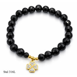 Bransoletka Merebilo Stal 316L [ kryształ czarny] - BR15006