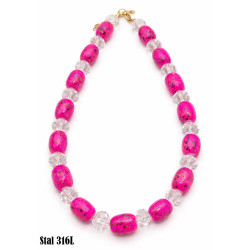 Naszyjnik Merebilo Stal 316L [kryształ + porcelana] - N18000