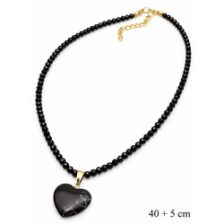Naszyjnik Merebilo kryształ [ howlit czarny] - NAS12000
