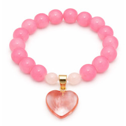 Bransoletka akryl [ kamień kwarc truskawkowy] - BR15000