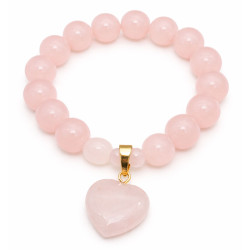 Bransoletka akryl [ kamień kwarc różowy ] - BR15001