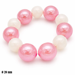 Bransoletka Duże Kulki [mix róż] - B1207