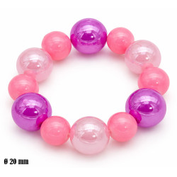 Bransoletka Duże Kulki [mix róż] - B1210