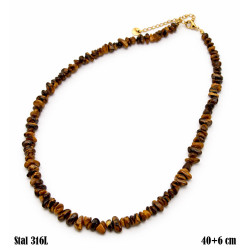 Naszyjnik Merebilo Stal 316L [tygrysie oko] - MF41987-TO