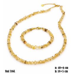 Naszyjnik + Bransoletka Merebilo Stal 316L [cytryn] - MF4198887-C