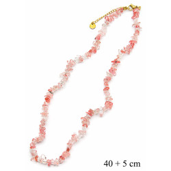 Naszyjnik Merebilo Stal 316L [ kwarc truskawkowy ] - MF41987KT