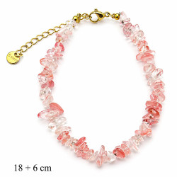 Bransoletka Merebilo Stal 316L [ kwarc truskawkowy ] - MF41988KT