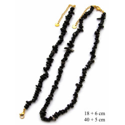 Naszyjnik + Bransoletka Merebilo Stal 316L [ czarny turmalin ] - MF4198788CT