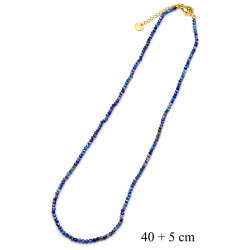 Naszyjnik Merebilo Stal 316L [ szafir + kryształ ] 2 mm - MF41992