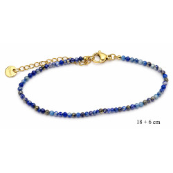 Bransoletka Merebilo Stal 316L [ kryształ + szafir ] 2 mm - MF41993B