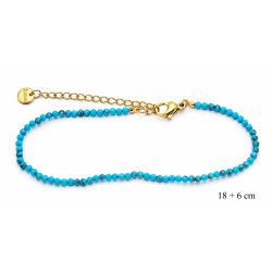 Bransoletka Merebilo Stal 316L [ kryształ + turkus ] 2 mm - MF41993BT