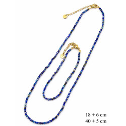 Naszyjnik + Bransoleka Merebilo Stal 316L [ kryształ + szafir ] 2 mm - MF4199293