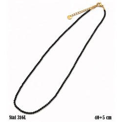 Naszyjnik Stal 316L 14k Ø 2 mm [czarny turmalin] - MF41992-NT