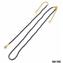 Naszyjnik + bransoletka Stal 316L 14k Ø 2 mm [noc kairu] - MF4199293-KN