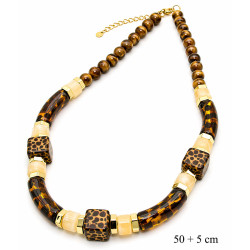 Naszyjnik tworzywo sztuczne mix brąz - MF41794