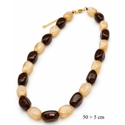 Naszyjnik tworzywo sztuczne mix brąz - MF41795BB