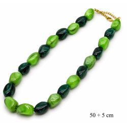 Naszyjnik tworzywo sztuczne mix zieleń - MF41795Z