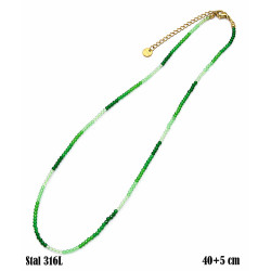 Naszyjnik Kryształ Stal 316L [mix zieleń 2 mm] - MF41991-D