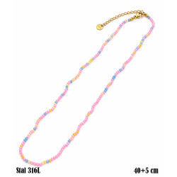 Naszyjnik Kryształ Stal 316L [mix lato + róż 2 mm] - MF41991-B
