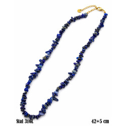 Naszyjnik z kamieni Stal 316L [sodalit] - MF41987-S